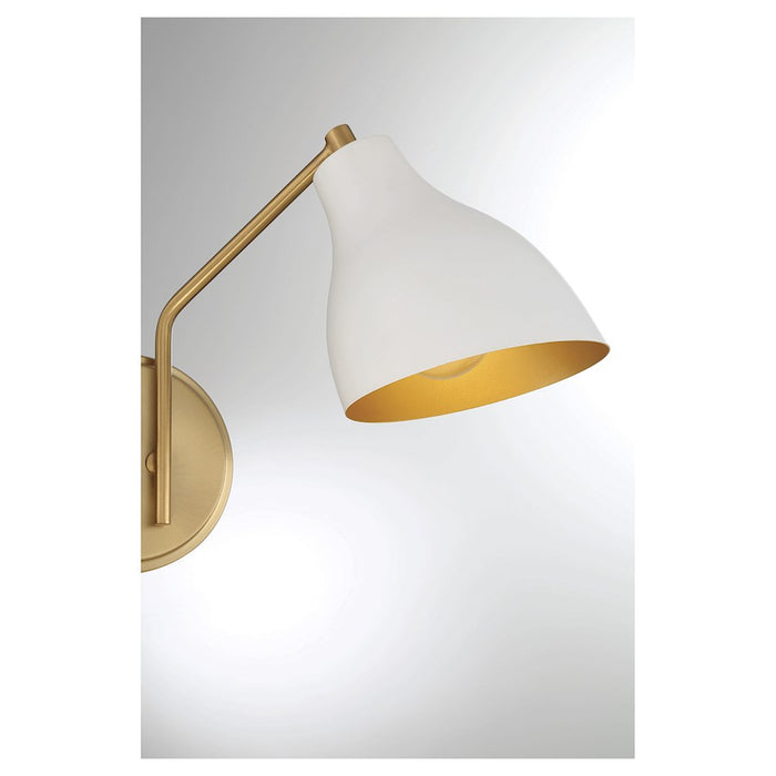 Savoy House 2-Light 9.6" Wall Sconce, White/Natural Brass