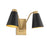 Savoy House 2-Light 11" Wall Sconce, Matte Black/Natural Brass