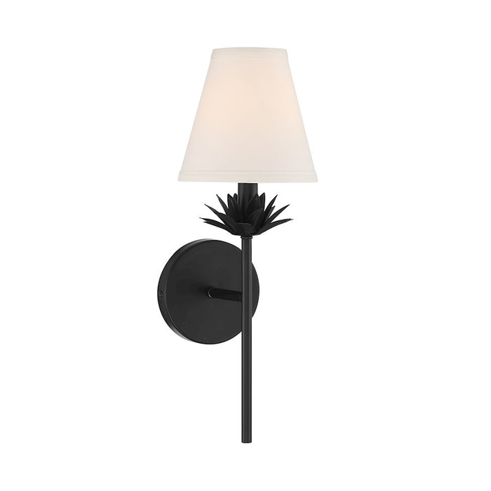 Savoy House 1-Light 17" Wall Sconce, Matte Black