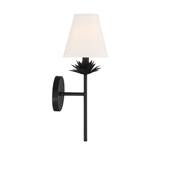 Savoy House 1-Light 17" Wall Sconce, Matte Black