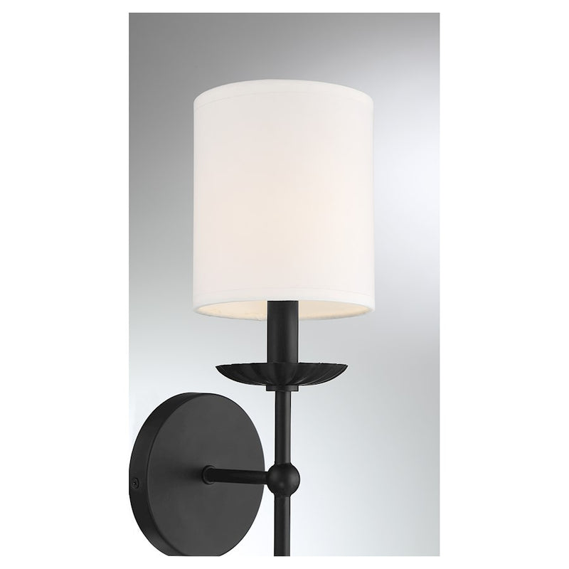 Savoy House 1-Light 19" Wall Sconce, Matte Black