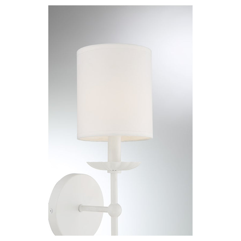 Savoy House 1-Light 19" Wall Sconce, White