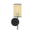 Savoy House 1-Light 5" Wall Sconce, Matte Black/Cane