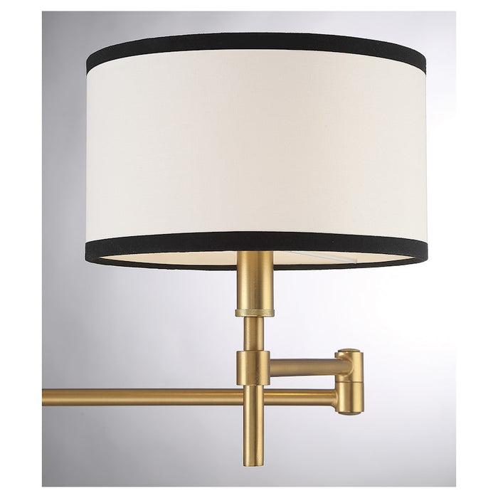 Savoy House 1-Light 8" Wall Sconce, Natural Brass/White/Black