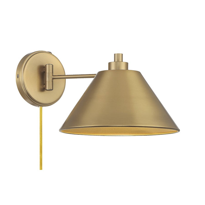 Savoy House 1-Light 8" Wall Sconce, Natural Brass