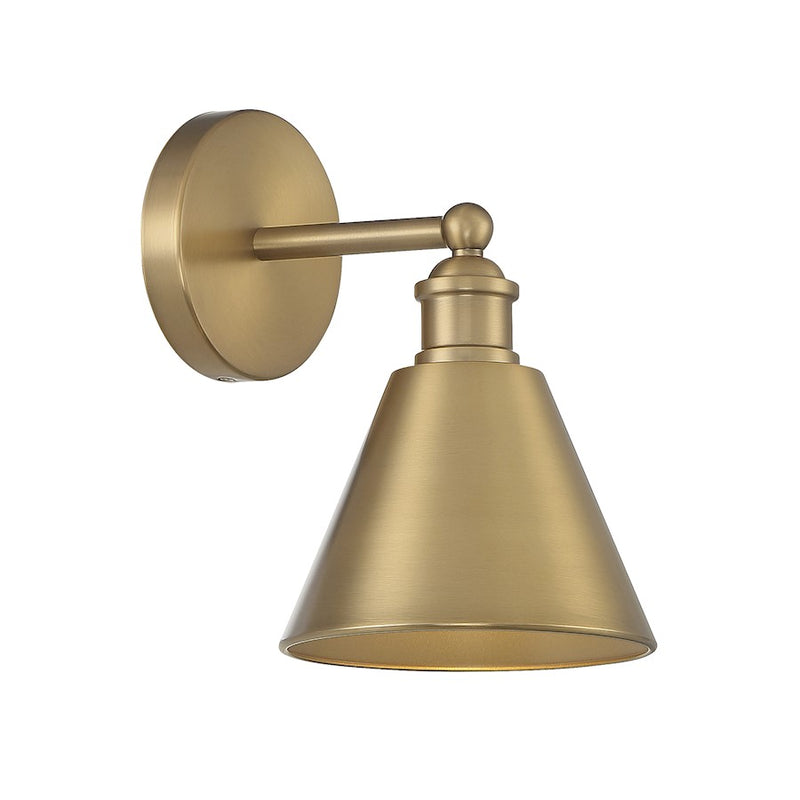 Savoy House 1-Light 10" Wall Sconce, Natural Brass/Metallic
