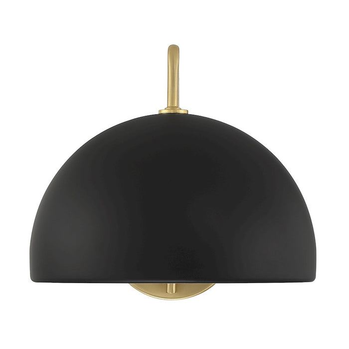 Savoy House 1-Light 10" Wall Sconce, Matte Black/Natural Brass