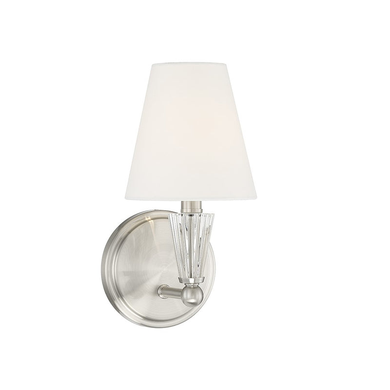 Savoy Meridian 1 Light Wall Sconce, Brushed Nickel