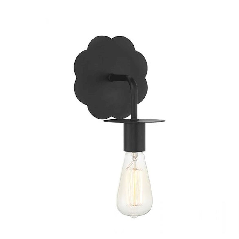 Savoy Meridian 1 Light Wall Sconce, Matte Black