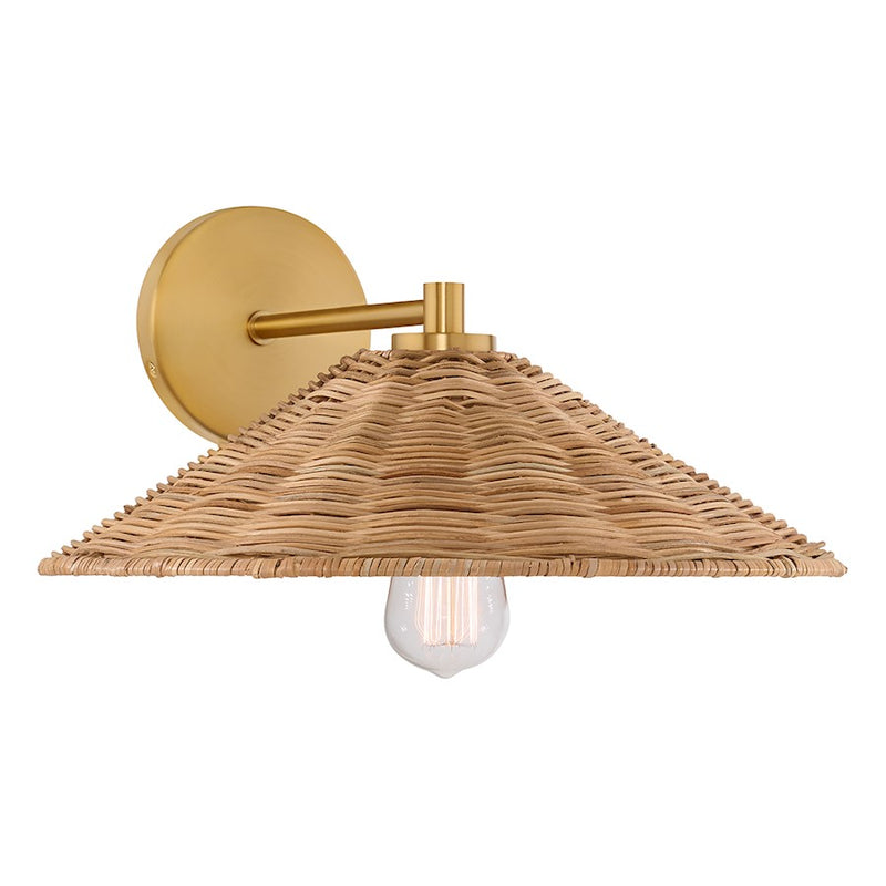 Meridian 1 Light Sconce, Natural Brass