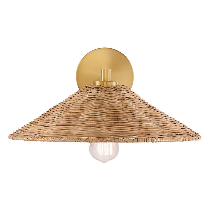 Meridian 1 Light Sconce, Natural Brass