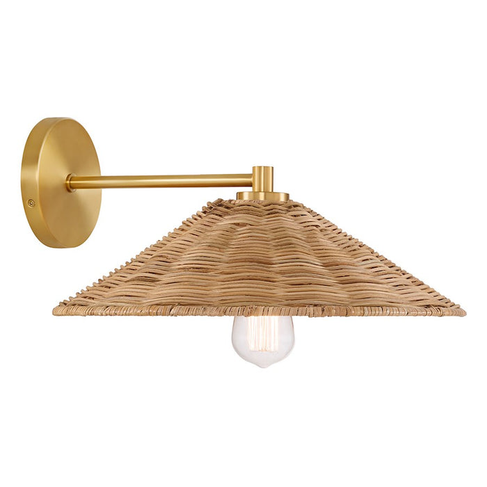 Meridian 1 Light Sconce, Natural Brass