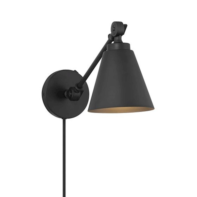 Savoy House Meridian 1Lt 8" Wall Sconce, Black/Set of 2