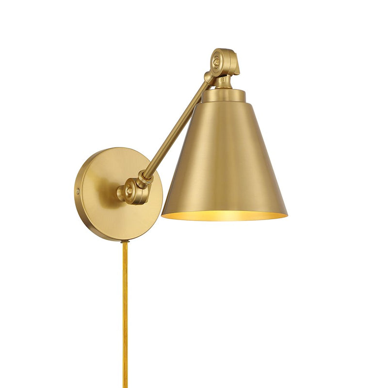 Savoy House Meridian 1Lt 8" Wall Sconce, Natural Brass/Set of 2