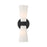 Savoy House Meridian 2Lt Wall Sconce, Black/White Fluted