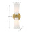 Savoy House Meridian 2Lt Wall Sconce, Natural Brass/White Fluted