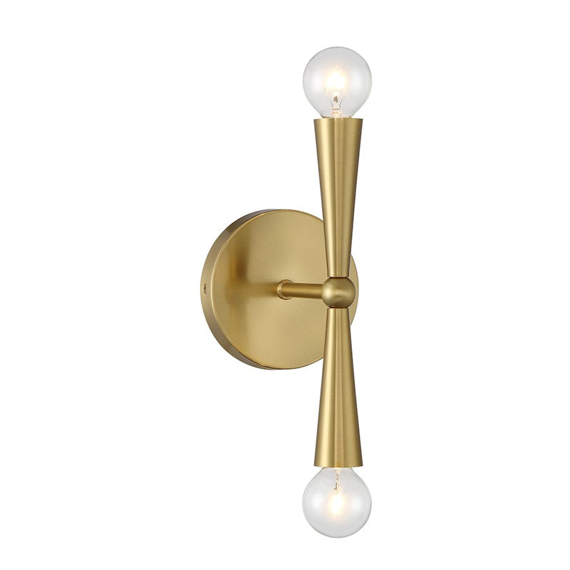 Savoy House Meridian 2Lt Wall Sconce, Natural Brass
