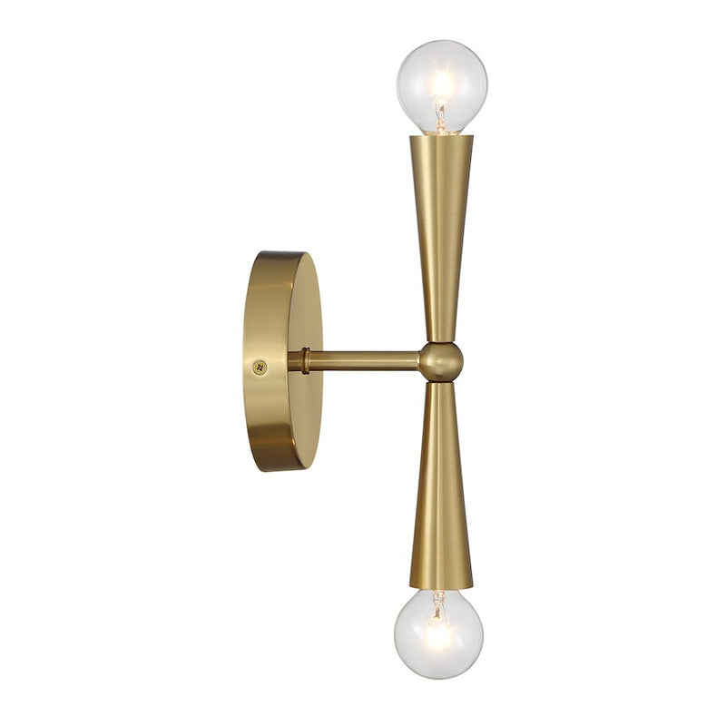 Savoy House Meridian 2Lt Wall Sconce, Natural Brass