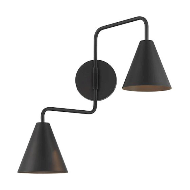 Savoy House Meridian 2Lt Adjustable Wall Sconce, Black - M90111MBK