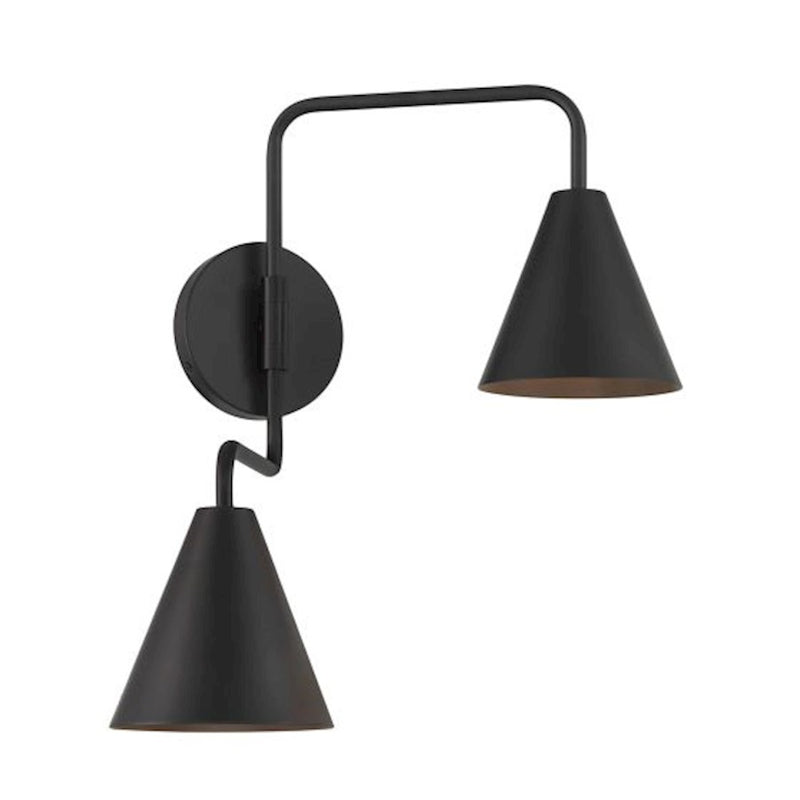 Savoy House Meridian 2Lt Adjustable Wall Sconce, Black