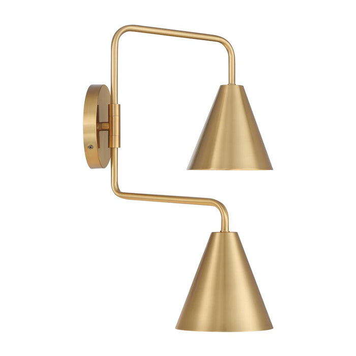 Savoy House Meridian 2Lt Adjustable Wall Sconce, Natural Brass