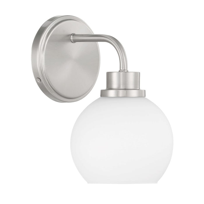 Savoy House Meridian 1Lt Wall Sconce, Brushed Nickel/White Opal