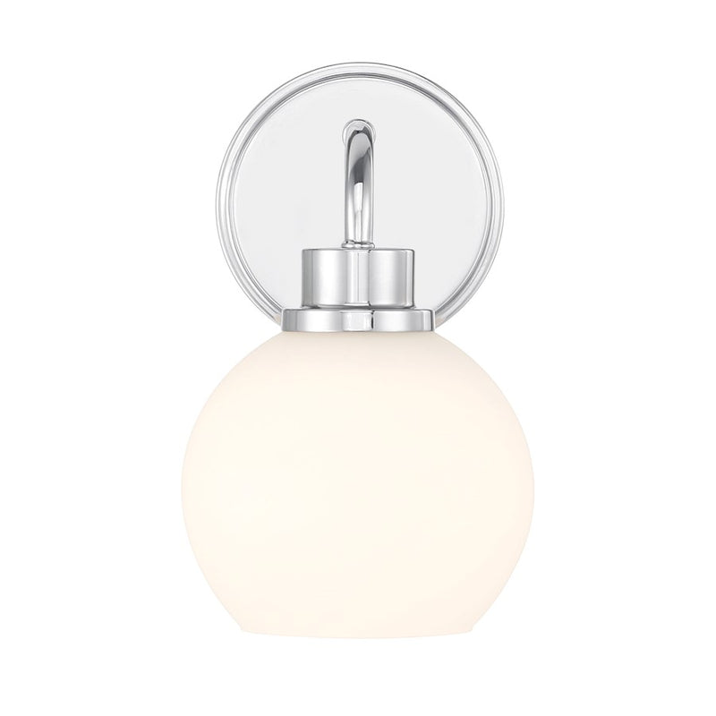 Savoy House Meridian 1Lt Wall Sconce, Chrome/White Opal