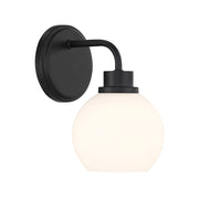 Savoy House Meridian 1Lt Wall Sconce, Black/White Opal - M90112MBK