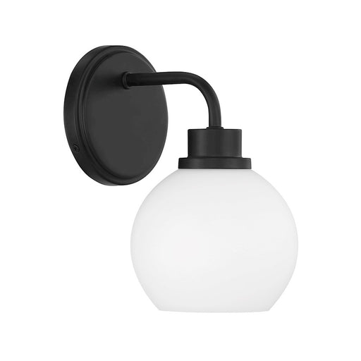 Savoy House Meridian 1Lt Wall Sconce, Black/White Opal