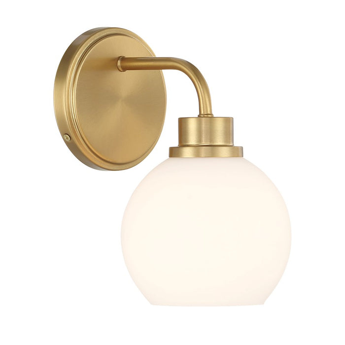 Savoy House Meridian 1Lt Wall Sconce, Natural Brass/White Opal - M90112NB