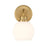 Savoy House Meridian 1Lt Wall Sconce, Natural Brass/White Opal