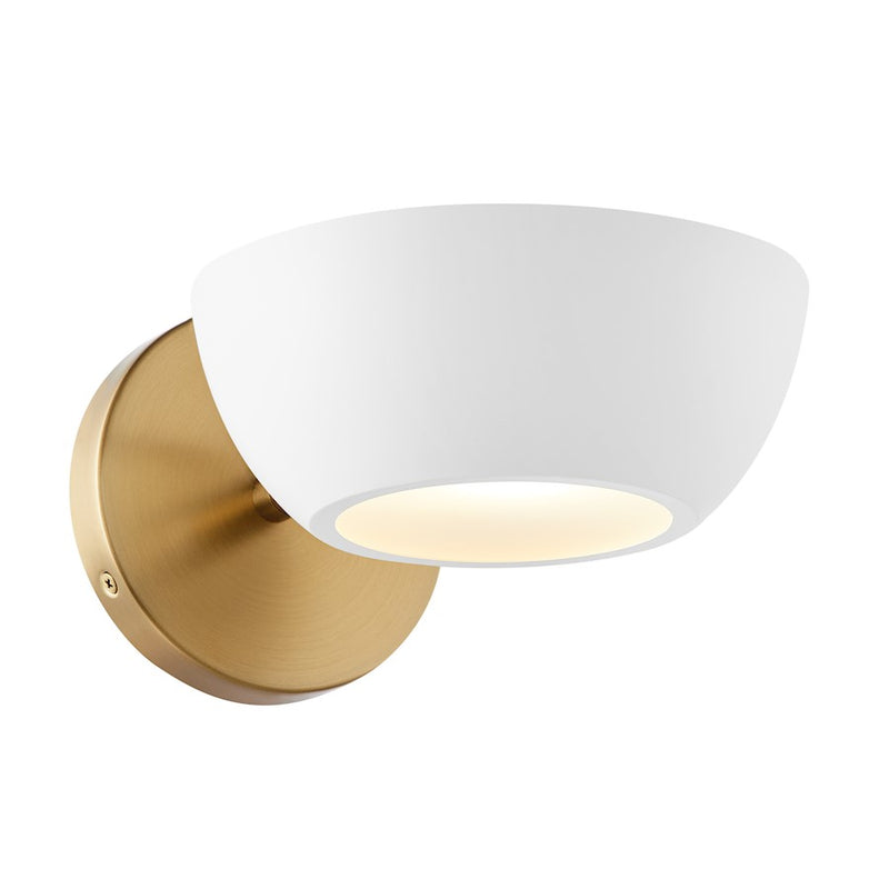 Savoy House Meridian 1Lt Wall Sconce, White and Natural Brass