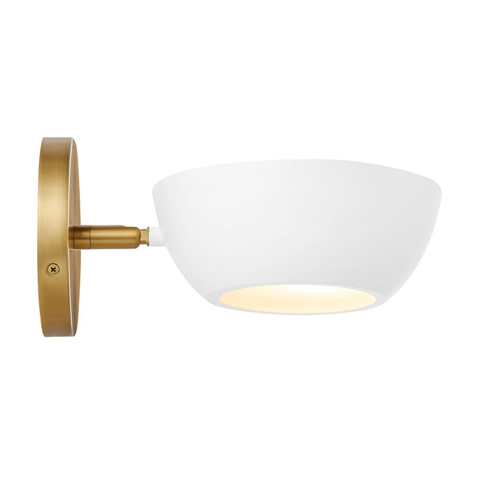 Savoy House Meridian 1Lt Wall Sconce, White and Natural Brass