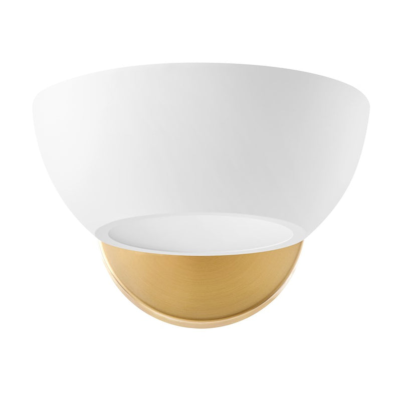 Savoy House Meridian 1Lt Wall Sconce, White and Natural Brass
