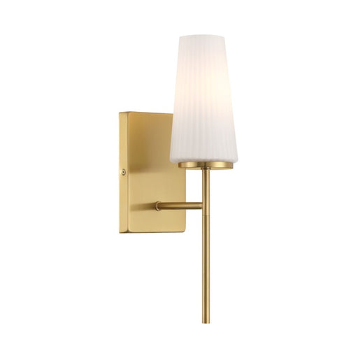 Savoy House Meridian 1Lt Wall Sconce, Natural Brass/Fluted White Opal - M90115NB