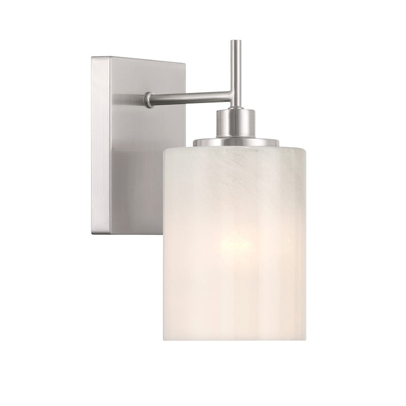 Savoy House Meridian 1Lt Wall Sconce, Brushed Nickel/Strie