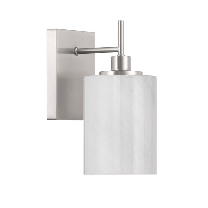 Savoy House Meridian 1Lt Wall Sconce, Brushed Nickel/Strie