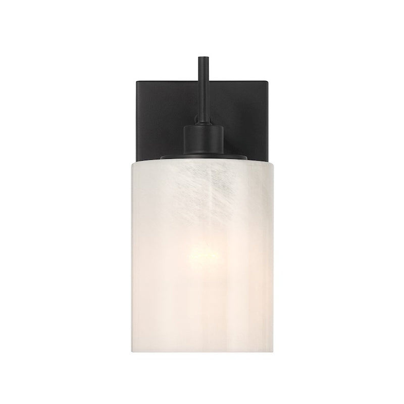 Savoy House Meridian 1Lt Wall Sconce, Black/Strie