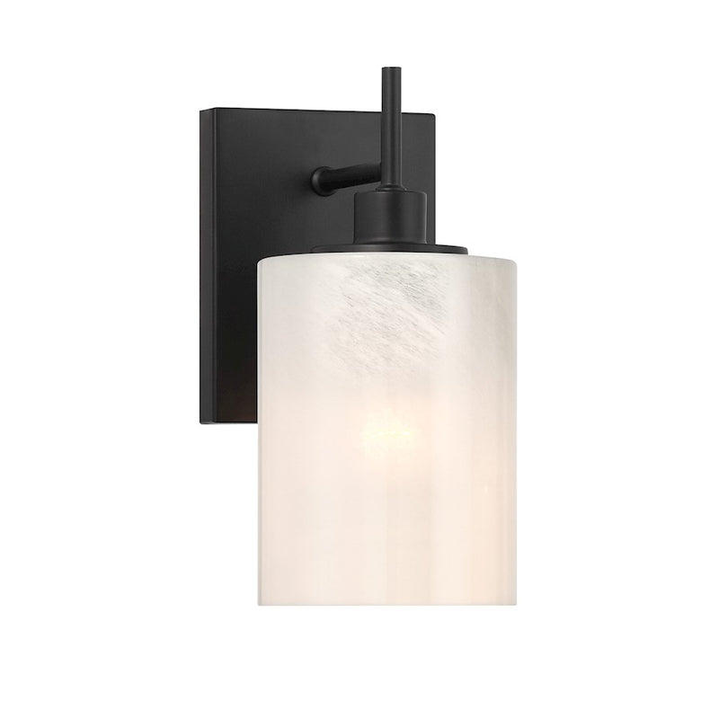 Savoy House Meridian 1Lt Wall Sconce, Black/Strie