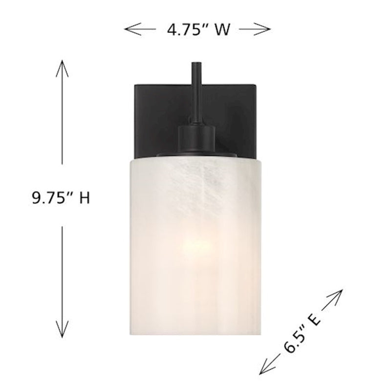 Savoy House Meridian 1Lt Wall Sconce, Black/Strie
