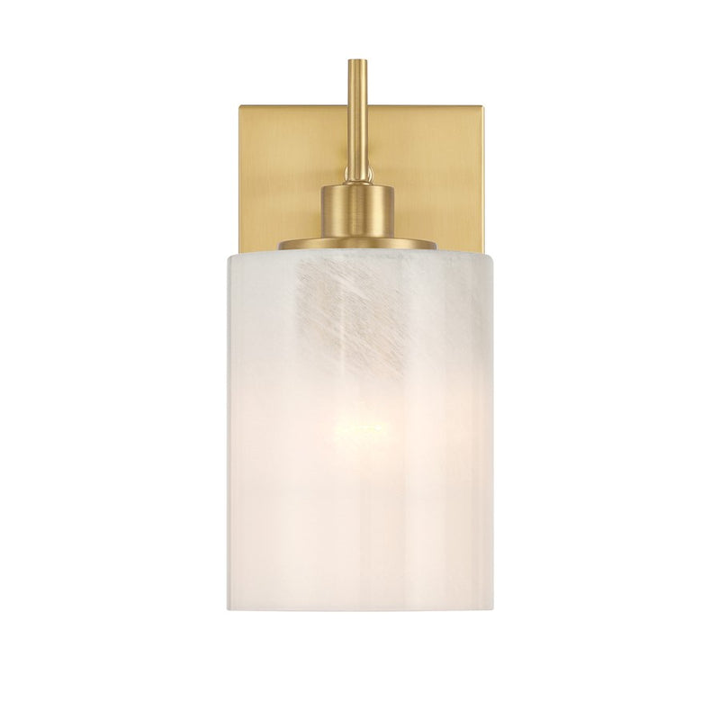 Savoy House Meridian 1Lt Wall Sconce, Natural Brass/Strie