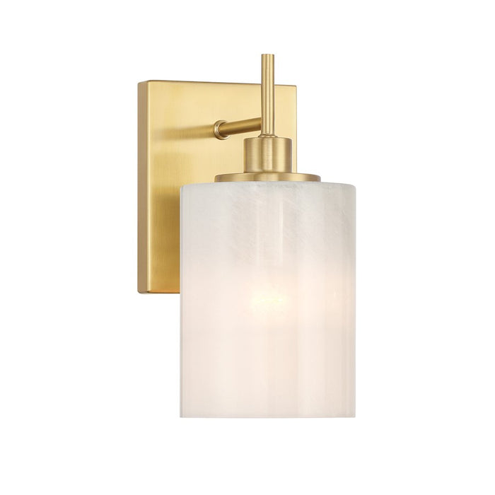 Savoy House Meridian 1Lt Wall Sconce, Natural Brass/Strie