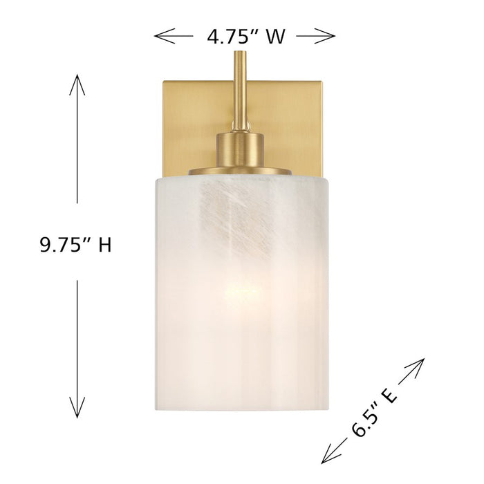 Savoy House Meridian 1Lt Wall Sconce, Natural Brass/Strie