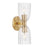 Savoy House Meridian 2Lt Wall Sconce, Natural Brass/Clear Pleated