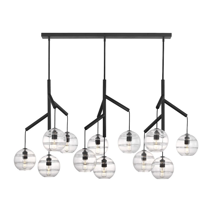 Visual Comfort Mod SL Sedona 12Lt Triple Chandelier, BK/CL - 700SDNMPL3CB