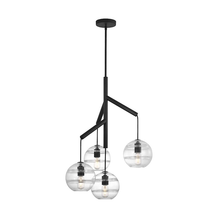 Visual Comfort Mod Sean Lavin Sedona 4 Lt Chandelier, BK/CL - 700SDNMPR1CB