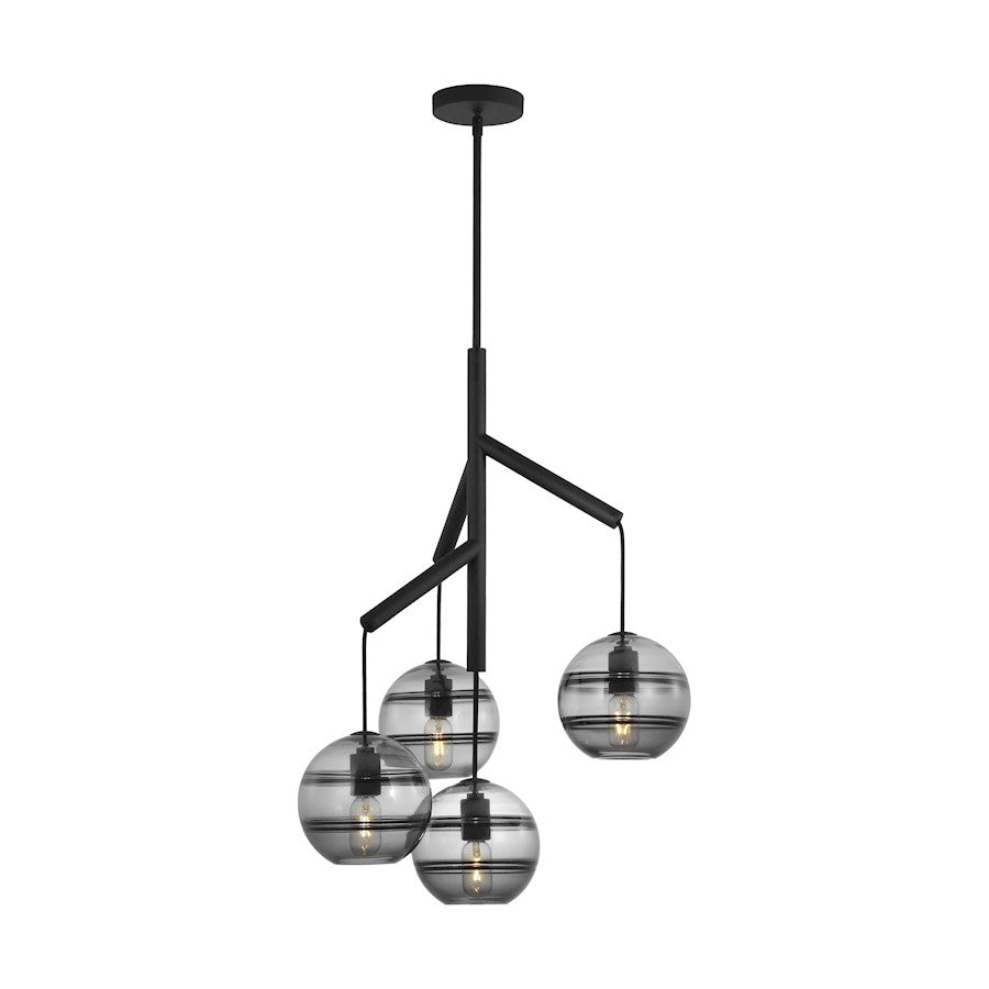 Visual Comfort Mod Sean Lavin Sedona 4 Lt Chandelier, BK/SM - 700SDNMPR1KB