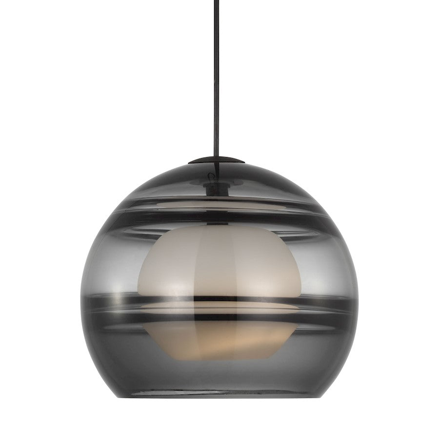 Visual Comfort Modern Sean Lavin Sedona 1 Lt 12" Pendant, BK/SM - 700TDSDNLPKB