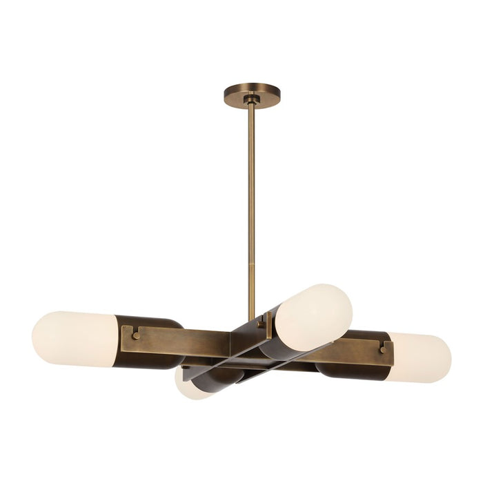 Visual Comfort Modern Capsule 4 Light 23.9" Chandelier, Brass