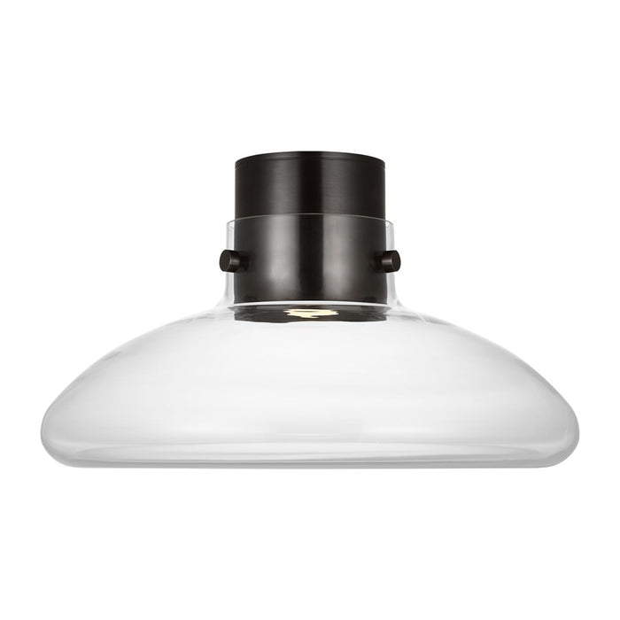 Visual Comfort Modern Morgan 1 Light 18" Flush Mount, BZ/Clear - AKFM592WDBBZCE